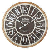 Distressed Grid Wall Clock 68x68cm