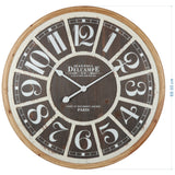 Distressed Grid Wall Clock 68x68cm