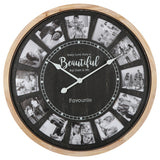 Distressed Photo Gallery Collage Wall Clock 70cm
