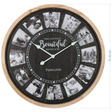 Distressed Photo Gallery Collage Wall Clock 70cm