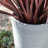 Decorative Textured Round Grey Planter 47cm