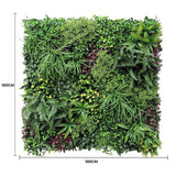 Luxury Country Fern Recycled Vertical Garden / Green Wall UV Resistant 100cm X 100cm