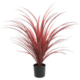 Burgundy Potted Artificial Long Grass (Yucca Grass) 75cm UV Resistant