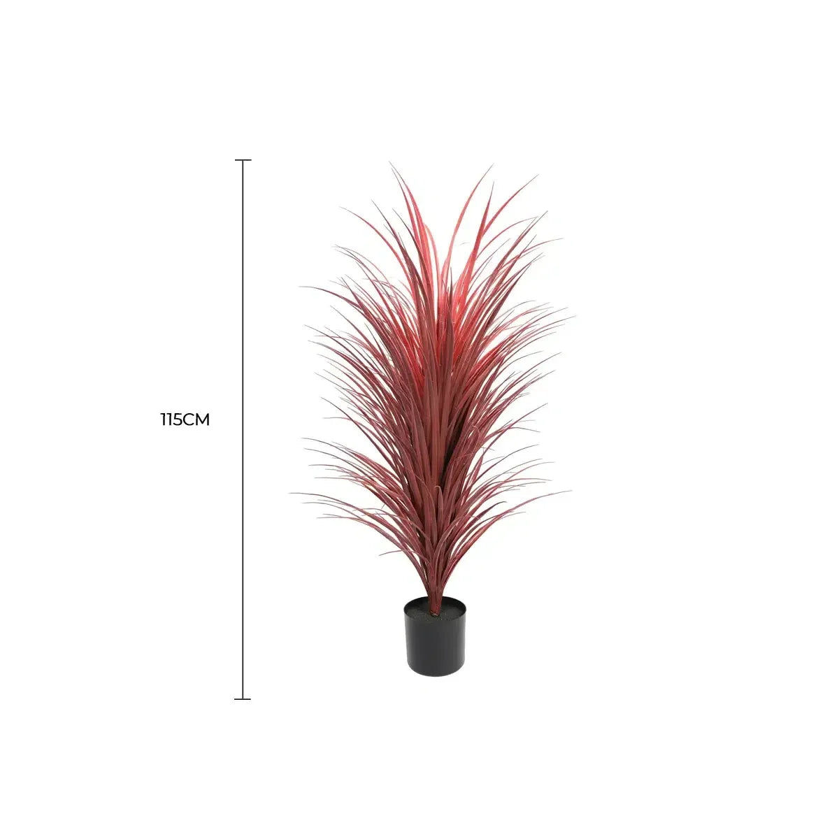 Burgundy Potted Artificial Long Grass (Yucca Grass) 115cm UV Resistant