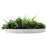 Slimline Artificial Green Wall Disc Art 60cm Colour Fresh UV Resistant (White)
