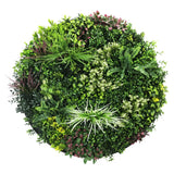 Slimline Artificial Green Wall Disc Art 100cm Colour Fresh UV Resistant (Black)