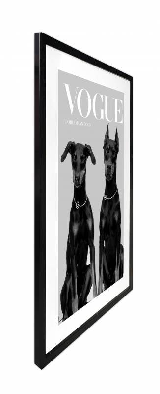 Luxury Dog Artwork Framed W Glass Front 80x120cm
