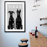 Luxury Dog Artwork Framed W Glass Front 80x120cm