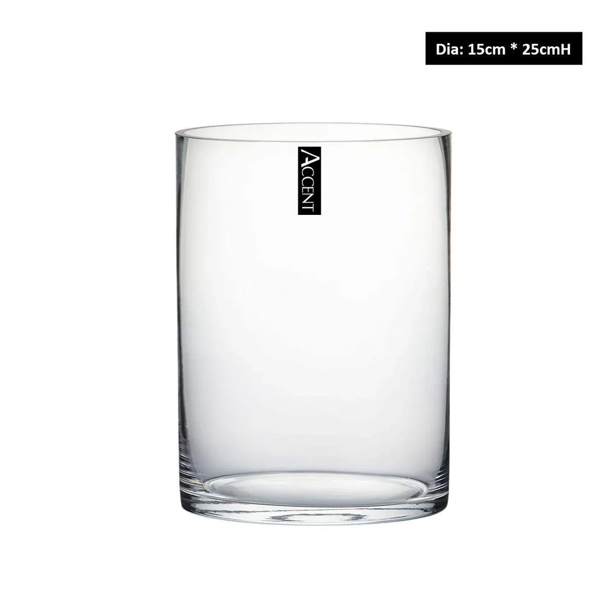 bulk 6 Glass Cylinder Decorative Vase 25cm
