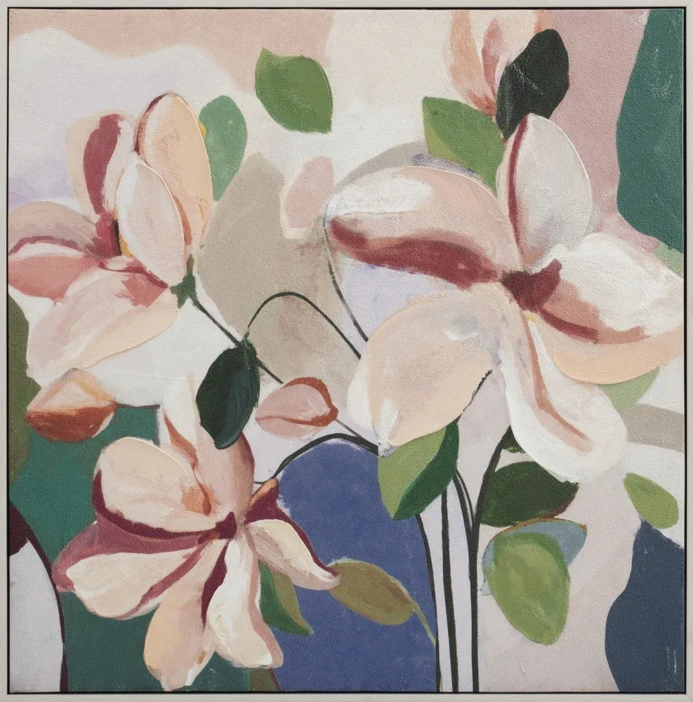 Floral Textured Wallart 80x80cm