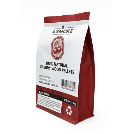 ASMOKE 100% Natural Cherry Wood BBQ Smoker Pellets (9kg / 20lbs)