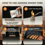 ASMOKE 100% Natural Premium Oak Wood BBQ Pellets for Smoker & Grill (9kg / 20lbs)