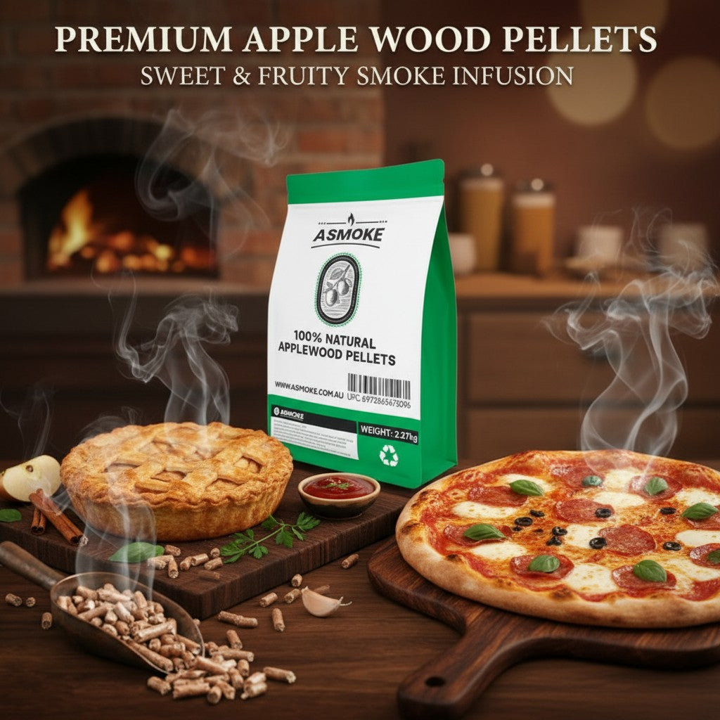 ASMOKE 100% Natural Apple Wood BBQ Smoker Pellets (2.27kg) - Premium Fruit Hardwood for Chicken & Pork