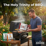 ASMOKE Essential Portable Smart Pellet Grill & Smoker + Assorted Flavors 20LBs (9kg) Premium Wood Pellets (Oak/Cherry/Apple)
