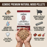 ASMOKE 100% Natural Cherry Wood BBQ Pellets (2.27kg) - Premium Fruit Hardwood for Smoker Grills & Cold Smoking