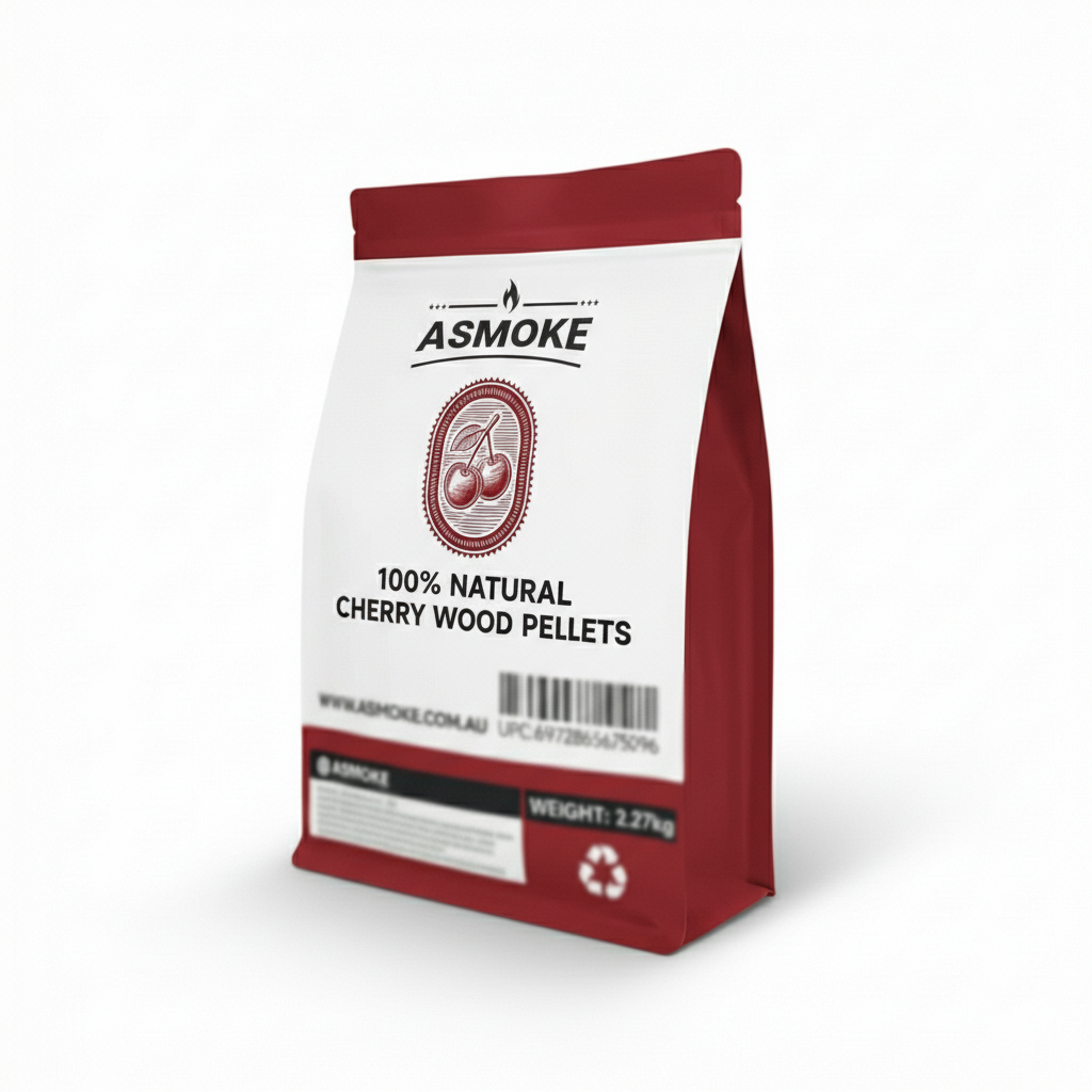 ASMOKE 100% Natural Cherry Wood BBQ Pellets (2.27kg) - Premium Fruit Hardwood for Smoker Grills & Cold Smoking