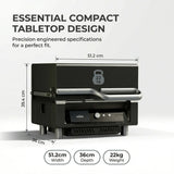 ASMOKE Essential Portable Wireless Pellet Smoker - Battery Powered 8-in-1 Mini BBQ Grill with Smart Temp Control & Meat Probe for Camping & RV