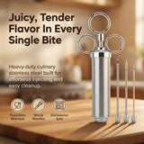 ASMOKE Stainless Steel Meat Injector Syringe Kit