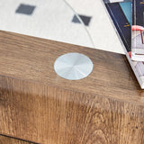 'MINORI' Double Layer Clear Tempered Glass Dark Wood Grain Coffee Table