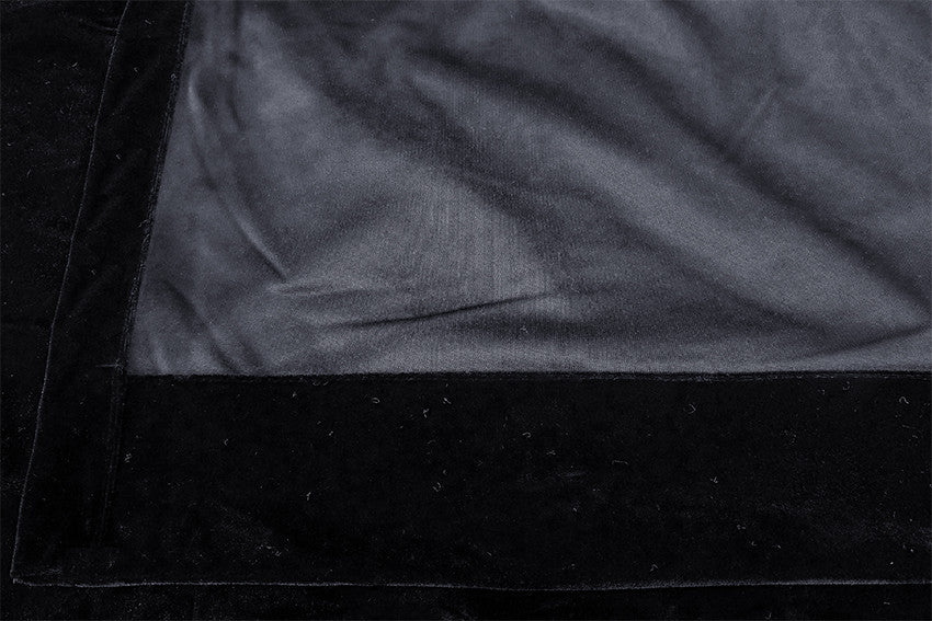 Large Velvet Curtains Black 600x230cm with 4m blockout+30 Hook, Pinch Pleat