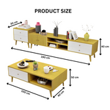 NNECN Modern TV Stand Side table & Coffee Table package for Living Room
