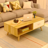 NNECN Coffee Table with Storage Drawer and Open Shelf