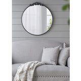 ROUND ORNATE METALLIC WALL MIRROR
