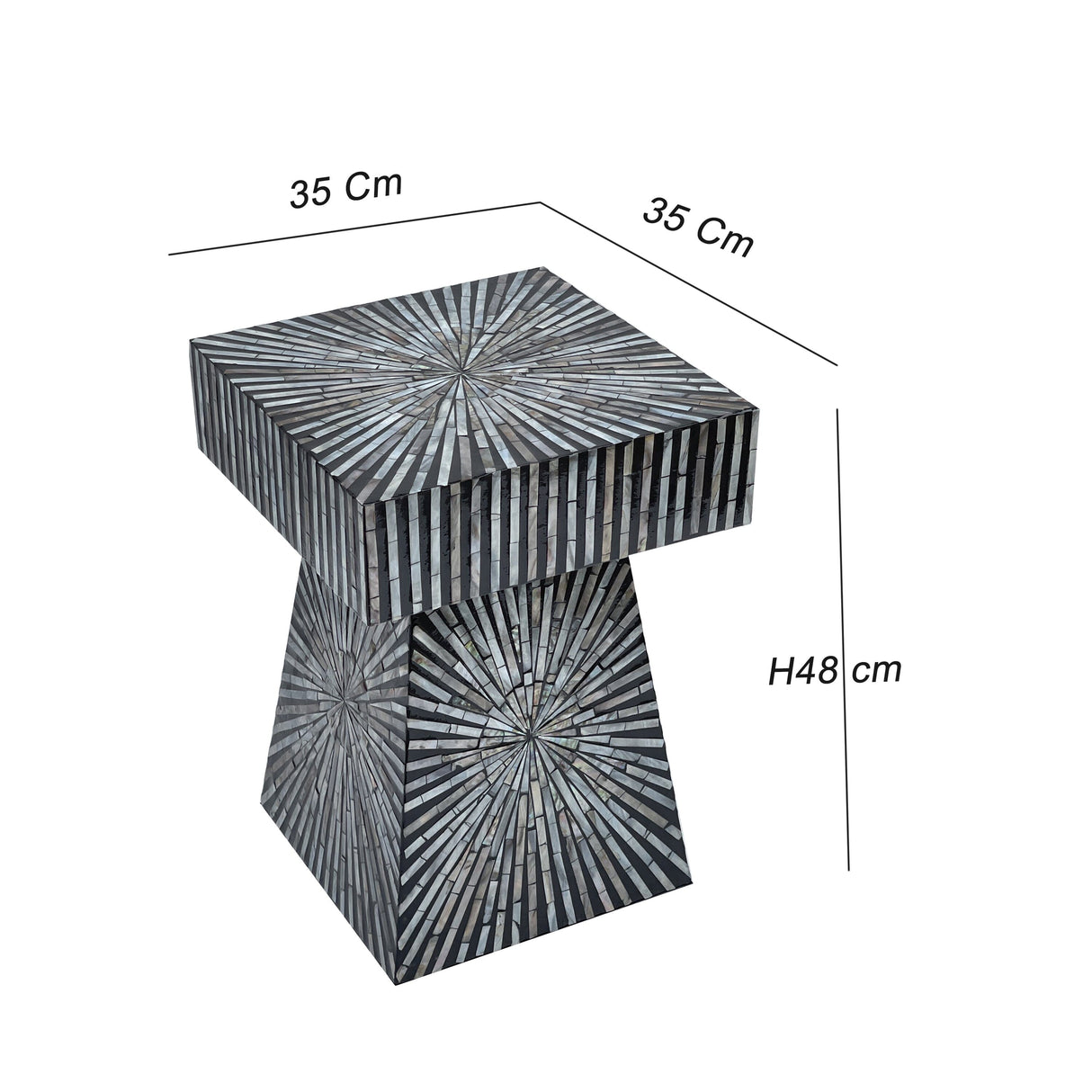 Pyramid Mother of Pearl Side Table