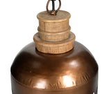 COPPER CUT-OUT AND WOOD LAMPSHADE