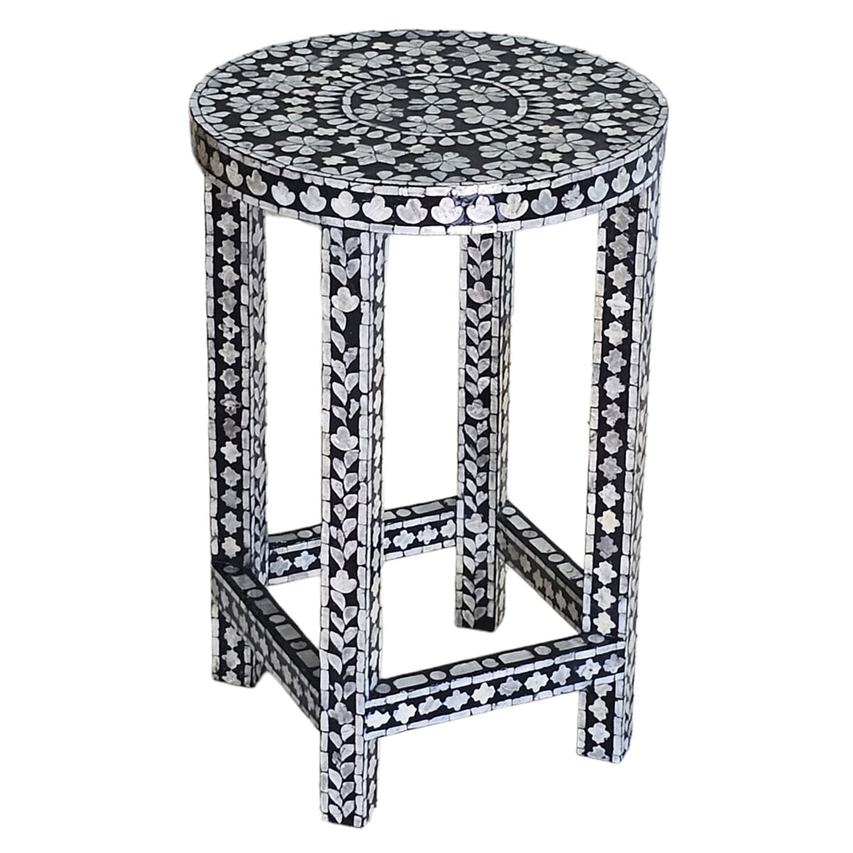 Monochrome Splendour Mother of Pearl Side Table