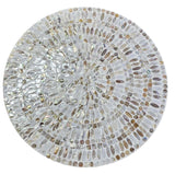 Mosaic Harmony Cream Mother of Pearl Two-Tiered Side Tables