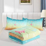 Aqua Sunset Butterfly Dream Comforter Quilted Doona Set
