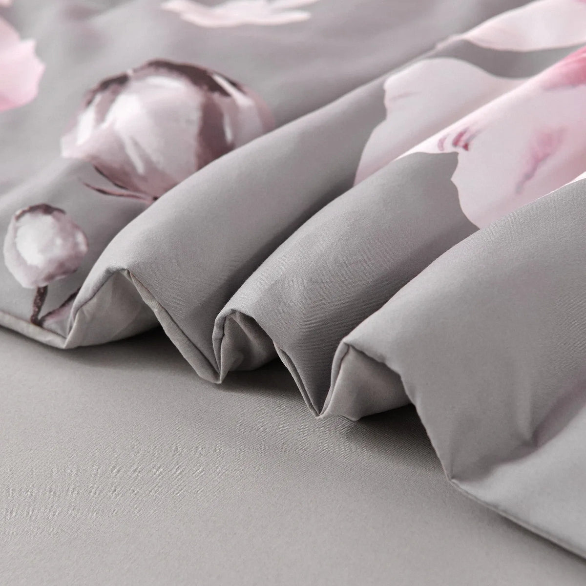Grey Blush Peony Garden Comforter Quilted Doona Set