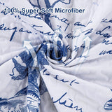 Navy Blue Coastal Aura Bedspread Coverlet 3 Piece Set