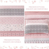 Pink Floral Stripe Bloom Bedspread Coverlet 3 Piece Set