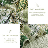 Sage Green Plaid Patchwork Garden Bedspread Coverlet 3 Piece Set