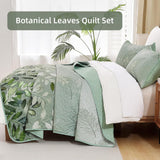 Green Floral Elysian Bedspread Coverlet 3 Piece Set