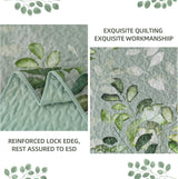 Green Floral Elysian Bedspread Coverlet 3 Piece Set