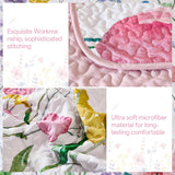 Pink Floral Haven Bedspread Coverlet 3 Piece Set