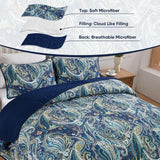 Navy Paisley Boho Dream Bedspread Coverlet 3 Piece Set