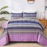 Purple Boho Haven Bedspread Coverlet 3 Piece Set