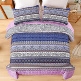 Purple Boho Haven Bedspread Coverlet 3 Piece Set