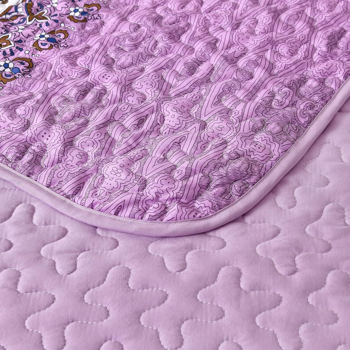 Purple Boho Haven Bedspread Coverlet 3 Piece Set