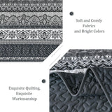 Black Boho Majesty Bedspread Coverlet 3 Piece Set
