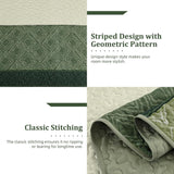 Sage Green Stripe Bloom Bedspread Coverlet 3 Piece Set