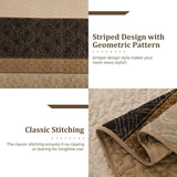 Brown Stripe Plaid Garden Bedspread Coverlet 3 Piece Set
