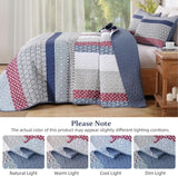 Red Patchwork Boho Mosaic Bedspread Coverlet 3 Piece Set