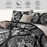 Black Damask Boho Serenity Bedspread Coverlet 3 Piece Set