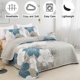 Blue Floral Boho Dream Bedspread Coverlet 3 Piece Set
