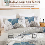 Blue Floral Boho Dream Bedspread Coverlet 3 Piece Set